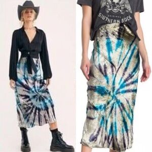 Free People Bali Serious Swagger Tie Dye Skirt